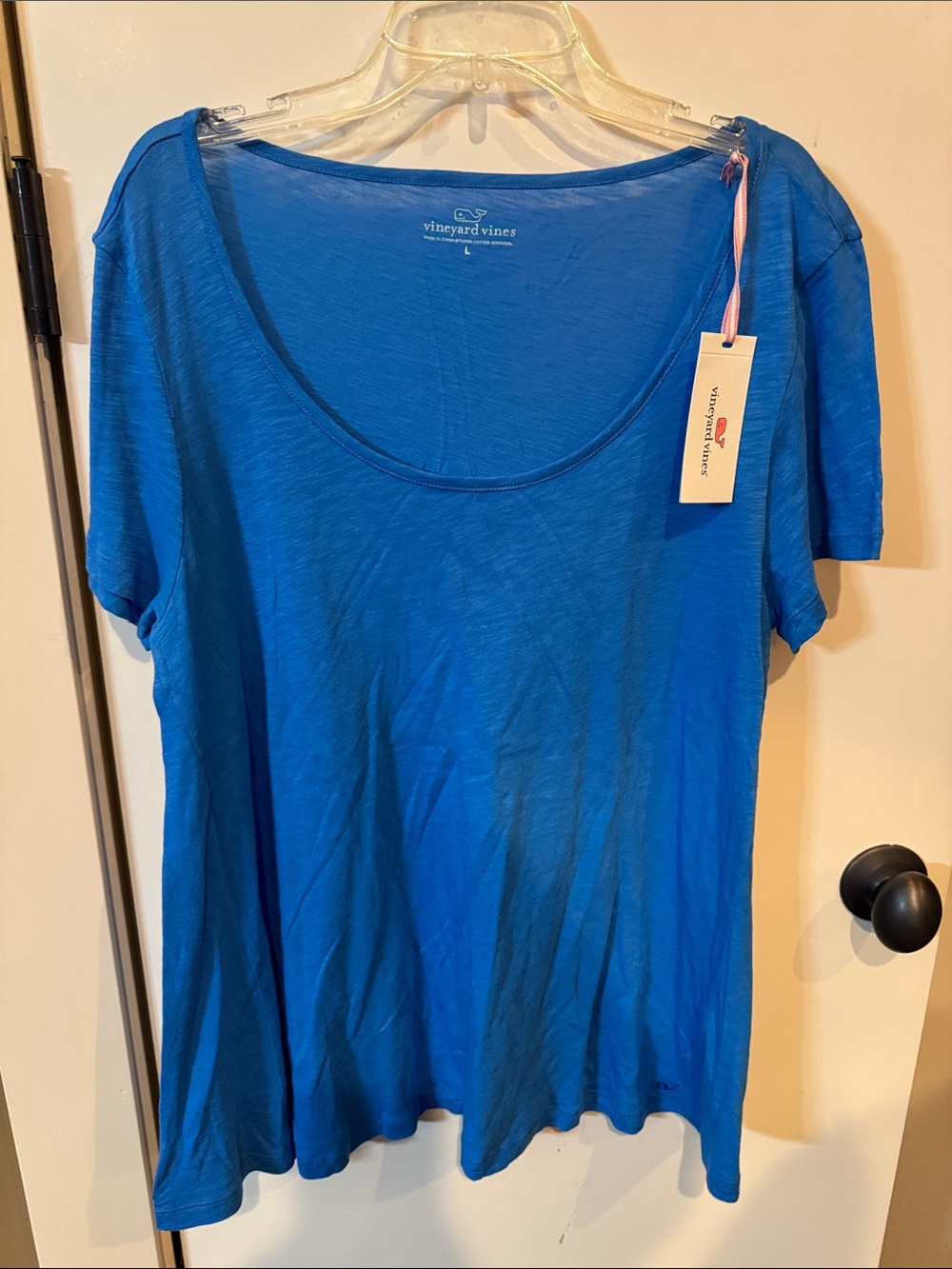 Vineyard Vines Scoop Neck Short Sleeve Tee - Bright Blue